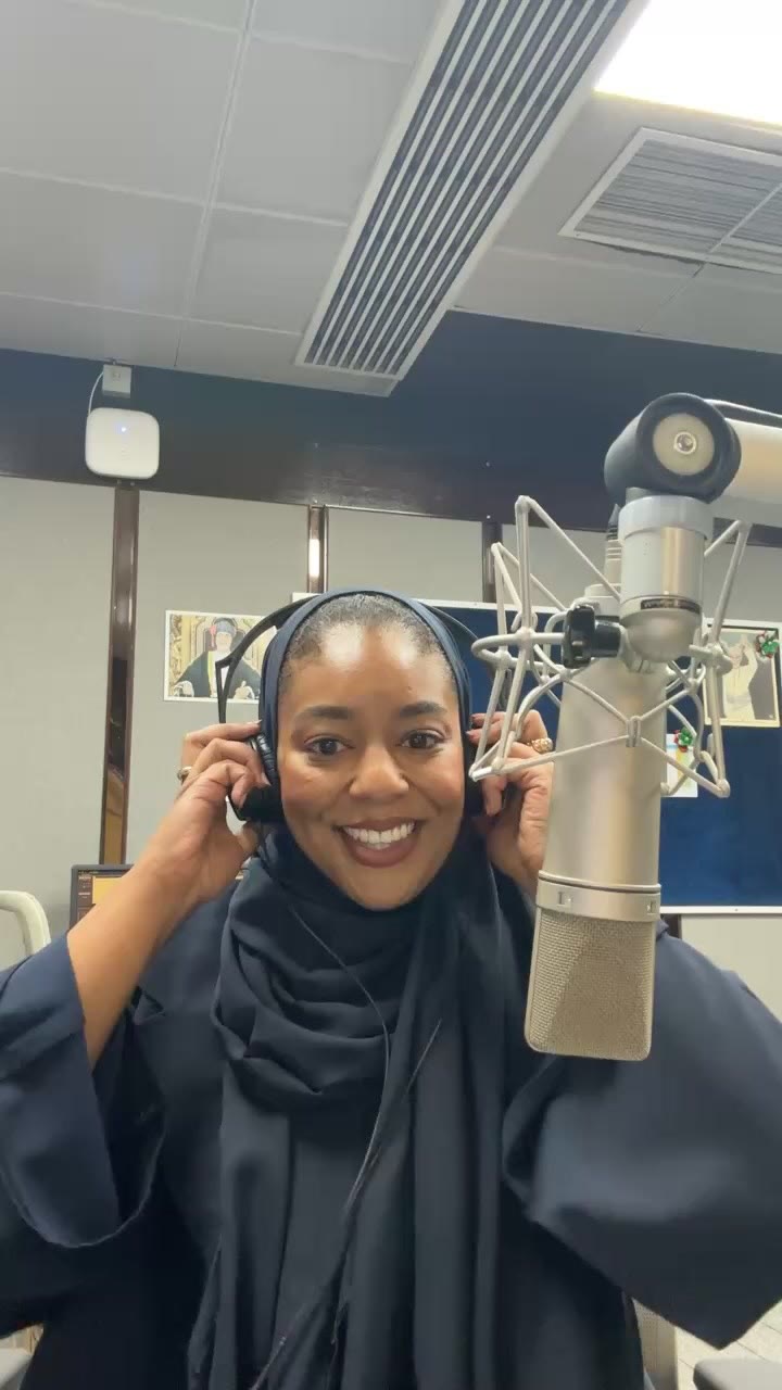 Asma live on air with headphones